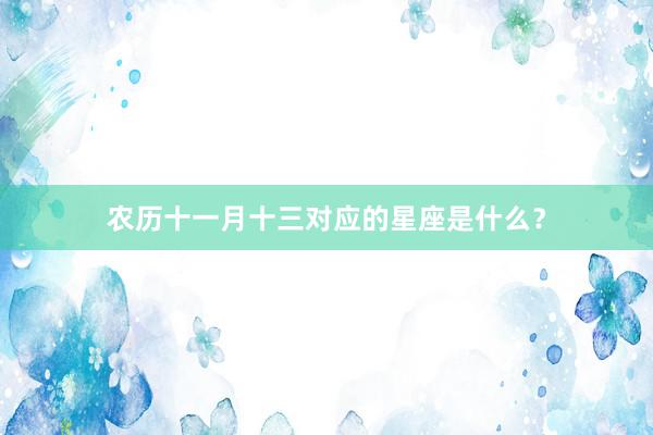 农历十一月十三对应的星座是什么？